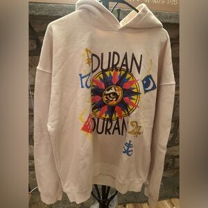 (NWOT) Daydreamer Duran Duran 1984 Tour Graphic Hoodie Cream Band Sweatshirt